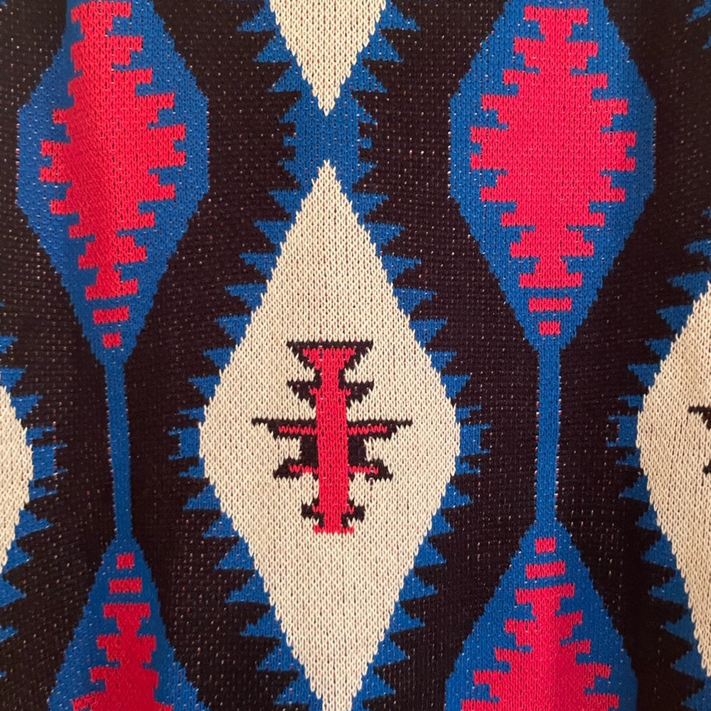 NWT Material Girl Open Knit Aztec Printed Sweater - Picture 11 of 13